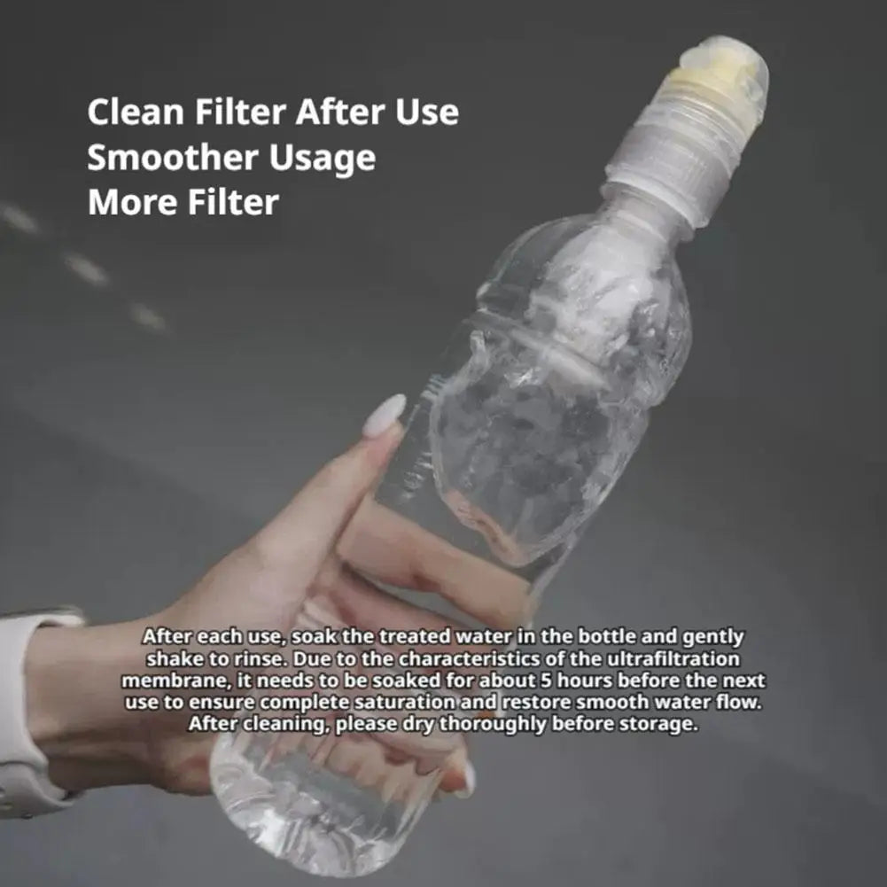 Portable Water Filter 0.1 Micron Hollow Fiber Membrane 28 30mm Bottle Adapter Ultralight Purifier for Camping Hiking Emergency