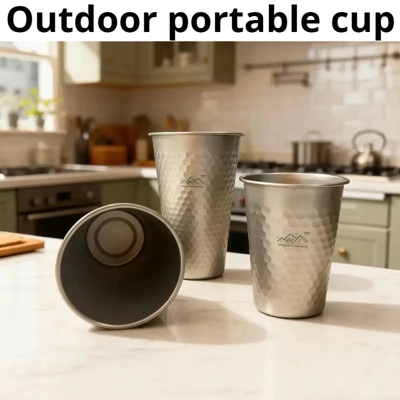 350-600ml Pure Titanium Drinking Cups Water Tumblers Ultra-Light Coffee Juicy Cups for Home Outdoor Camping Picnic Beer Cups