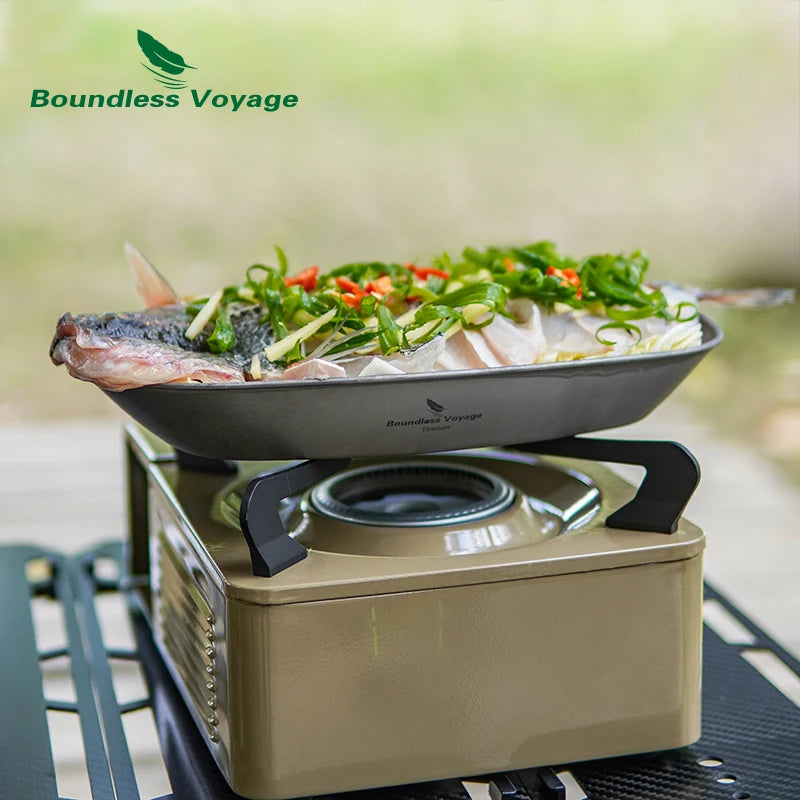 Ultralight Titanium Plate Camping Dinnerware for Fish, Fruits & Snacks | Multi-Color Crystal Options | Outdoor Picnic BBQ Pan