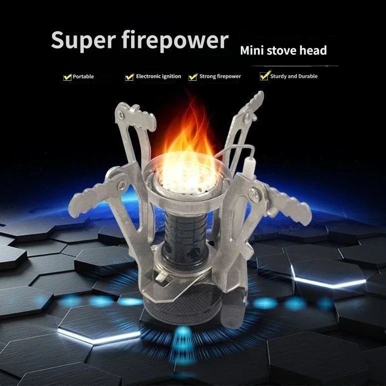Portable Aluminum Alloy Camping Gas Stove, Lightweight Outdoor Cooking Furnace for Picnic Survival Backpacking