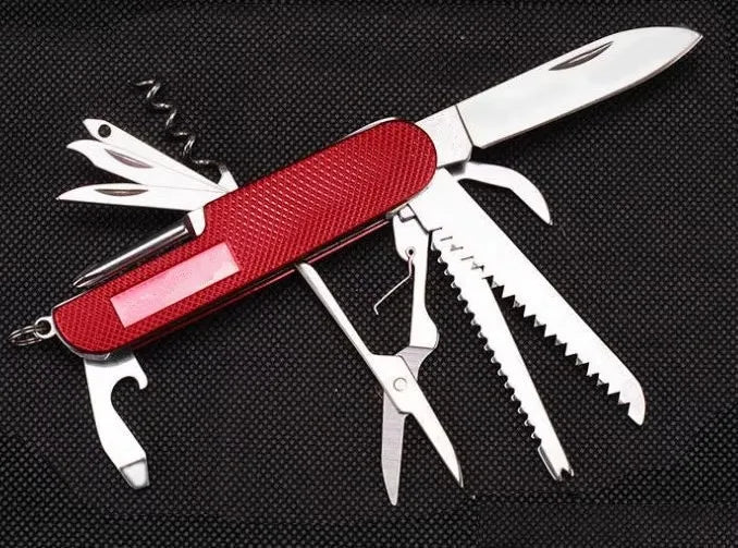 Multifunction Folding Pocket Knife Swiss Style Outdoor Portable Survival Straight Blade Tool