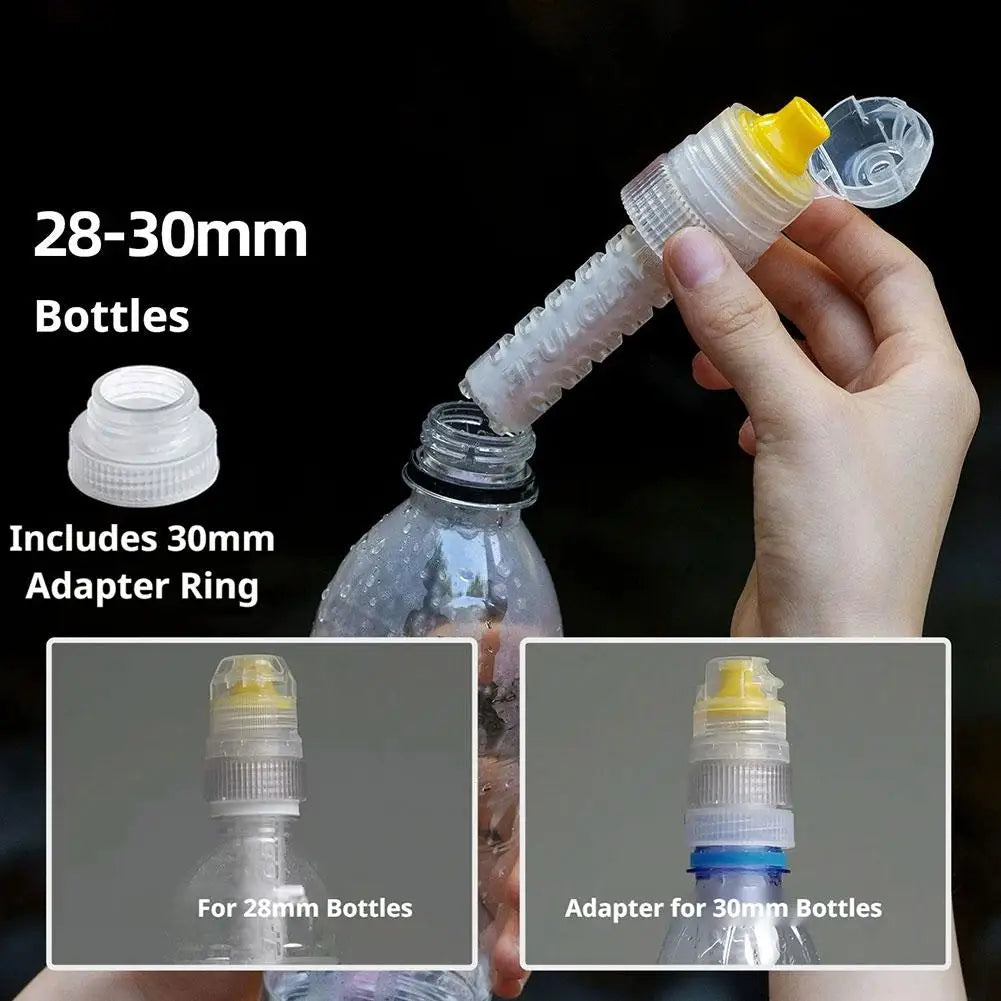 Portable Water Filter 0.1 Micron Hollow Fiber Membrane 28 30mm Bottle Adapter Ultralight Purifier for Camping Hiking Emergency