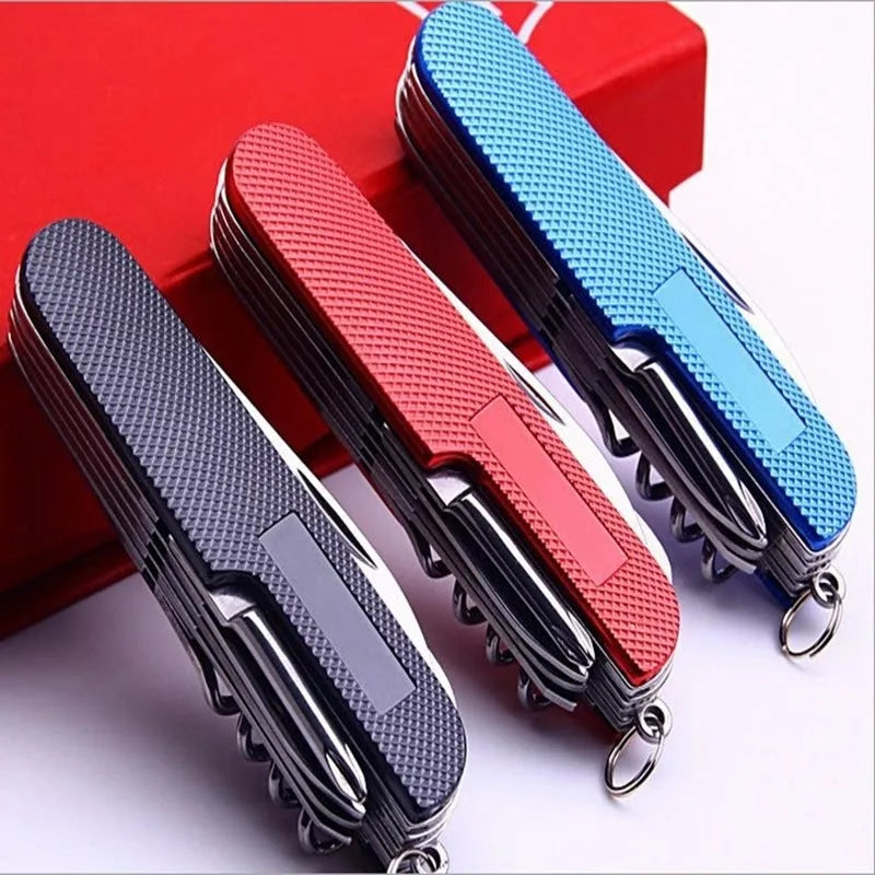 Multifunction Folding Pocket Knife Swiss Style Outdoor Portable Survival Straight Blade Tool