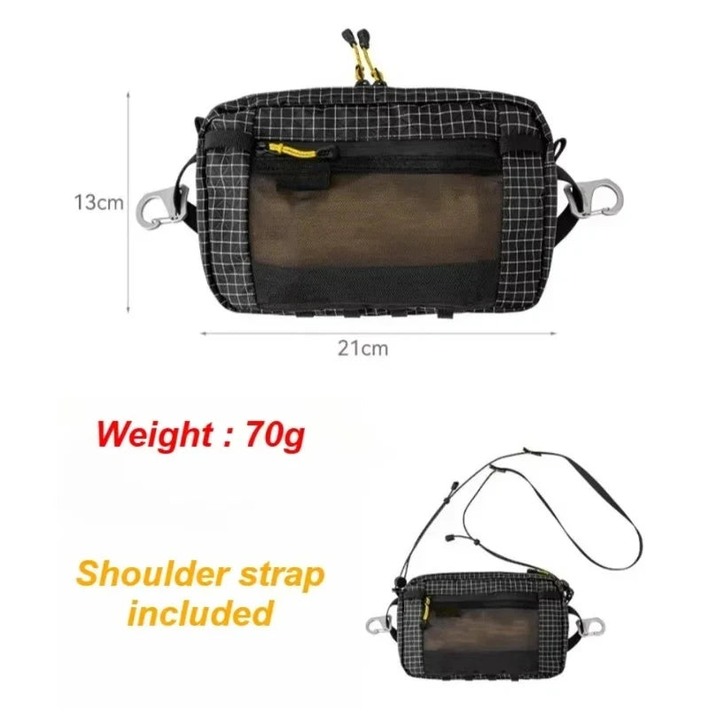 Ultralight Waterproof Fiber Waist Pack 1.1L, Multi-pocket Outdoor Waist Bag for Running Cycling Camping