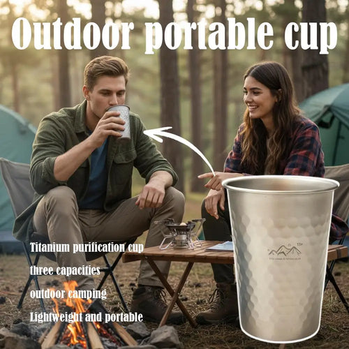 1pcs Pure Titanium Drinking Cups Water Tumblers Ultra-Light Coffee Juicy Cups for Home Outdoor Camping Picnic Beer Cups