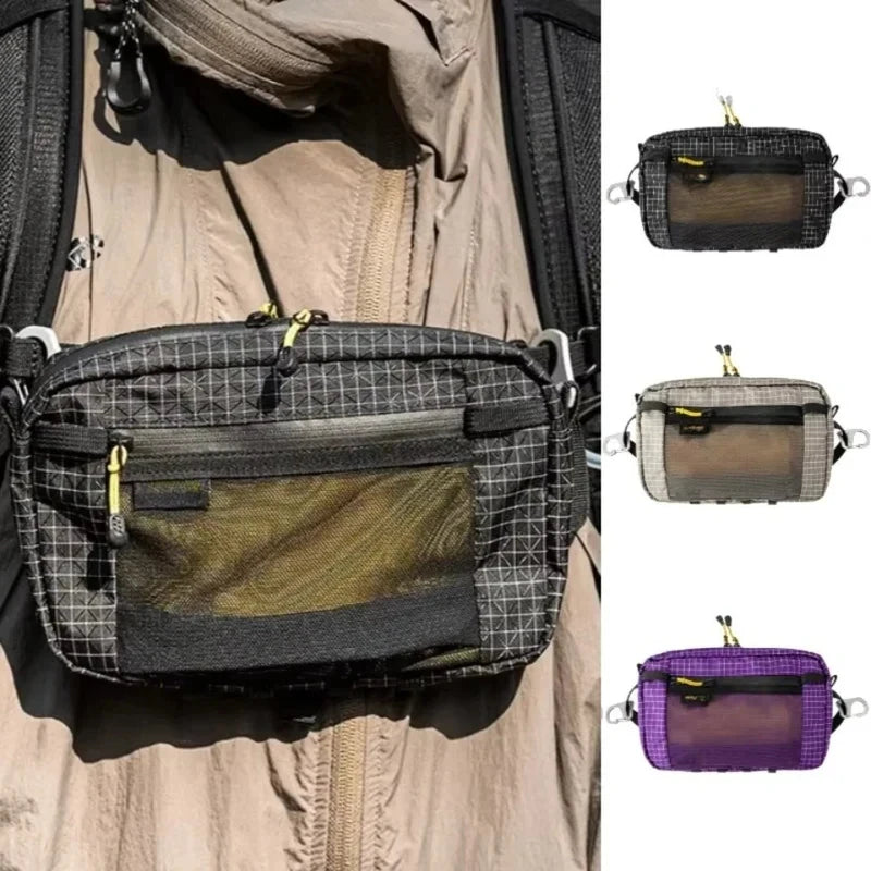 Ultralight Waterproof Fiber Waist Pack 1.1L, Multi-pocket Outdoor Waist Bag for Running Cycling Camping