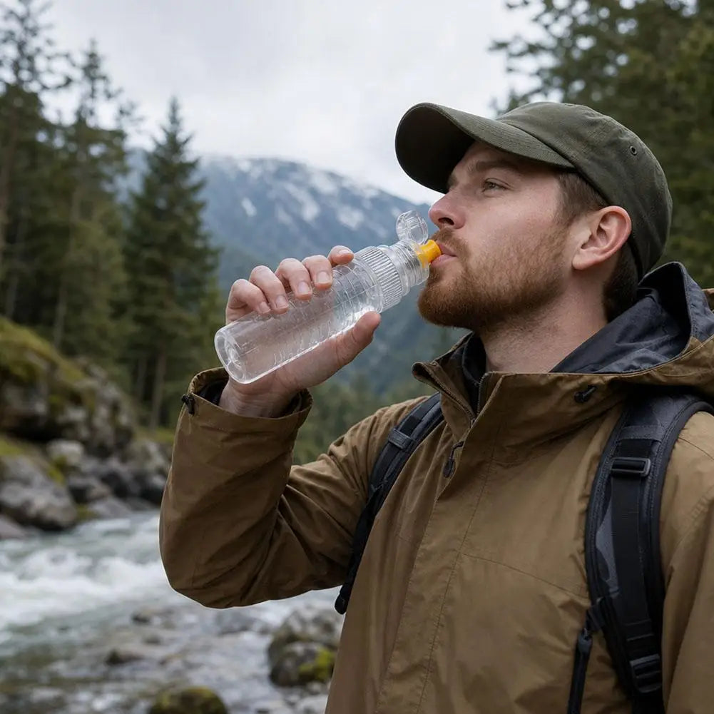 Portable Water Filter 0.1 Micron Hollow Fiber Membrane 28 30mm Bottle Adapter Ultralight Purifier for Camping Hiking Emergency