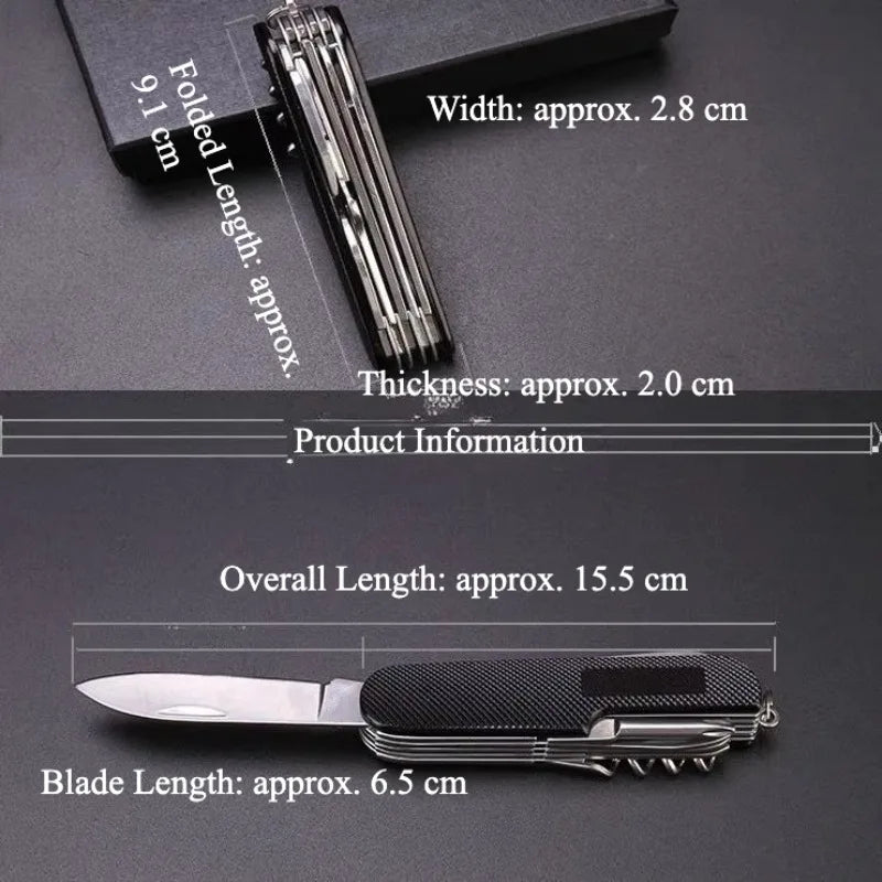 Multifunction Folding Pocket Knife Swiss Style Outdoor Portable Survival Straight Blade Tool