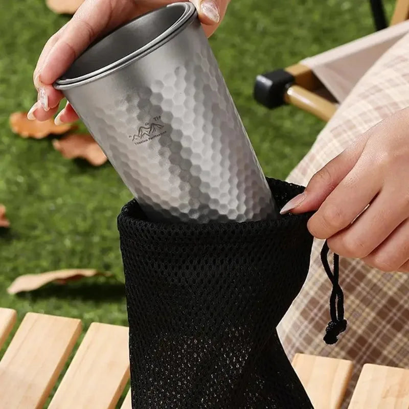 350-600ml Pure Titanium Drinking Cups Water Tumblers Ultra-Light Coffee Juicy Cups for Home Outdoor Camping Picnic Beer Cups
