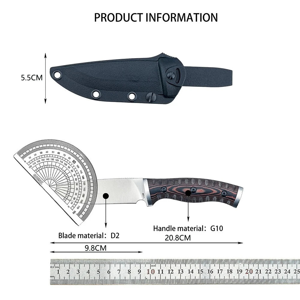 853 Portable Outdoor Activities Gear Camping Fishing Climbing Essential Wilderness Adventure Rock Climbing Fixed Knife EDC Tools
