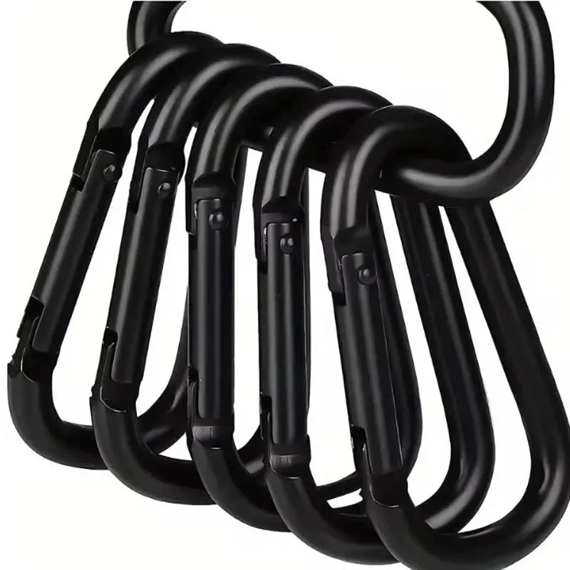 3/6/10Pcs Alloy Aluminum Carabiner Set: Multi - Purpose Tactical Hooks for Key, Camping, Survival & EDC Outdoor Keychain Clips