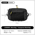 Ultralight Waterproof Fiber Waist Pack 1.1L, Multi-pocket Outdoor Waist Bag for Running Cycling Camping
