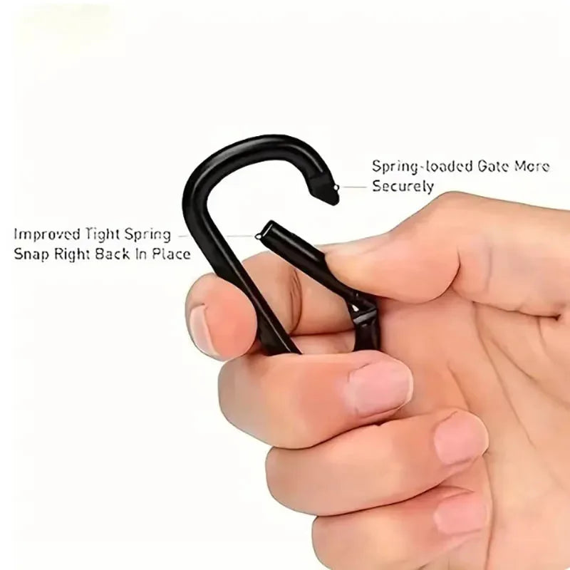 3/6/10Pcs Alloy Aluminum Carabiner Set: Multi - Purpose Tactical Hooks for Key, Camping, Survival & EDC Outdoor Keychain Clips