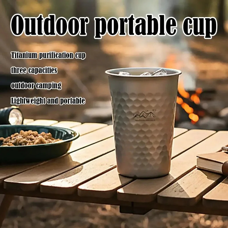 350-600ml Pure Titanium Drinking Cups Water Tumblers Ultra-Light Coffee Juicy Cups for Home Outdoor Camping Picnic Beer Cups