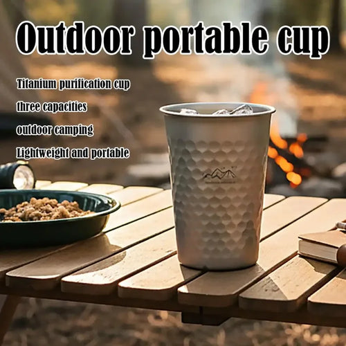 350-600ml Pure Titanium Drinking Cups Water Tumblers Ultra-Light Coffee Juicy Cups for Home Outdoor Camping Picnic Beer Cups