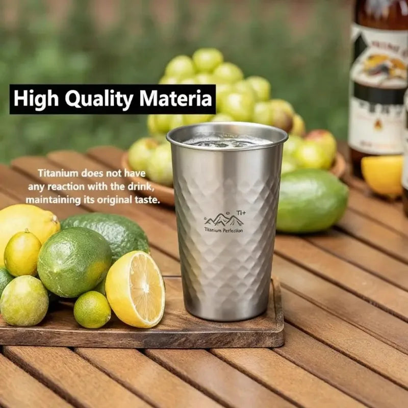 350-600ml Pure Titanium Drinking Cups Water Tumblers Ultra-Light Coffee Juicy Cups for Home Outdoor Camping Picnic Beer Cups