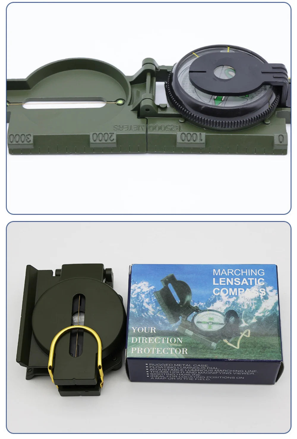 Professional Waterproof High Precision Metal Compass for Outdoor Sports Hiking Mountaineering Military Army Outdoor Gadget